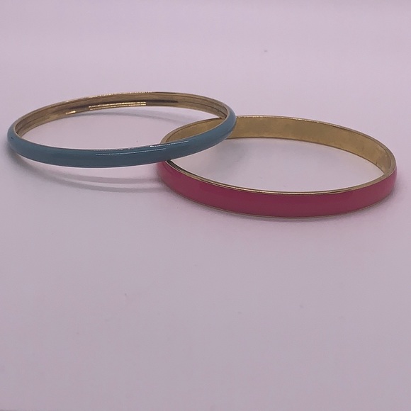 J Crew Vintage Bangles Gold, Pink & Aqua Blue